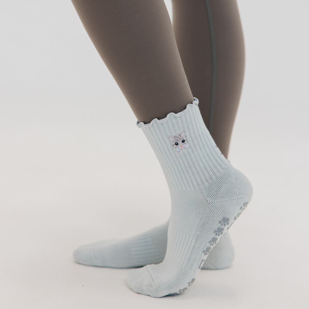Meow Grip Socks | Best Furry Friends Pilates Non Slip Ruffle Socks