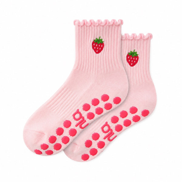 The Strawberry Pilates Grip Sock