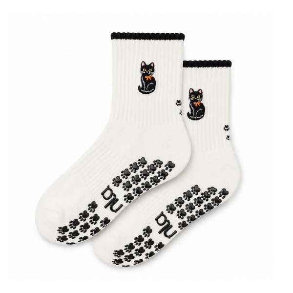 The Black Cat Pilates Grip Sock