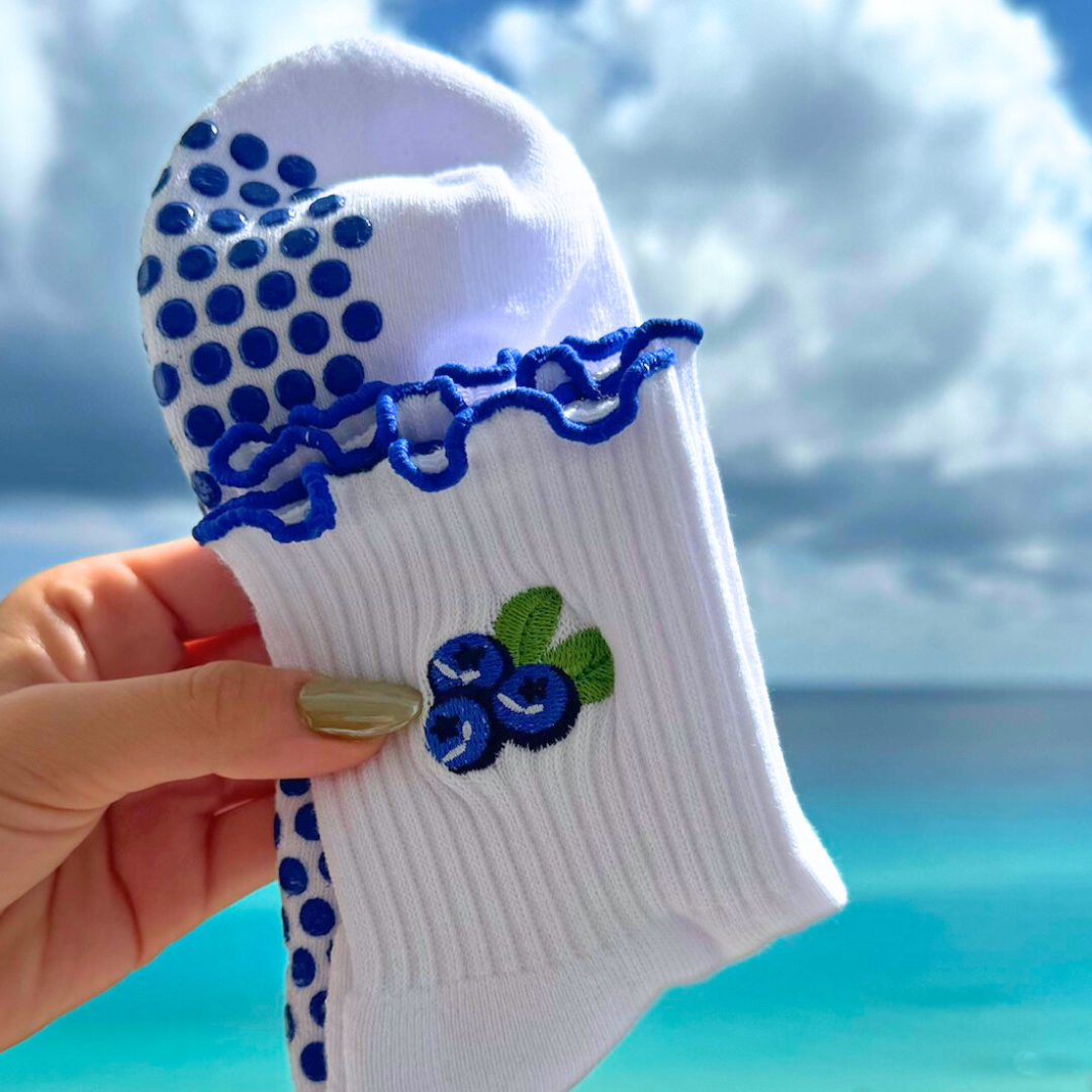 Blueberry Grip Socks | Eat Your Fruits and Veggies Pilates Non