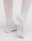 CloudSoft Bamboo Ruffle Crew | Non-Grip Sock