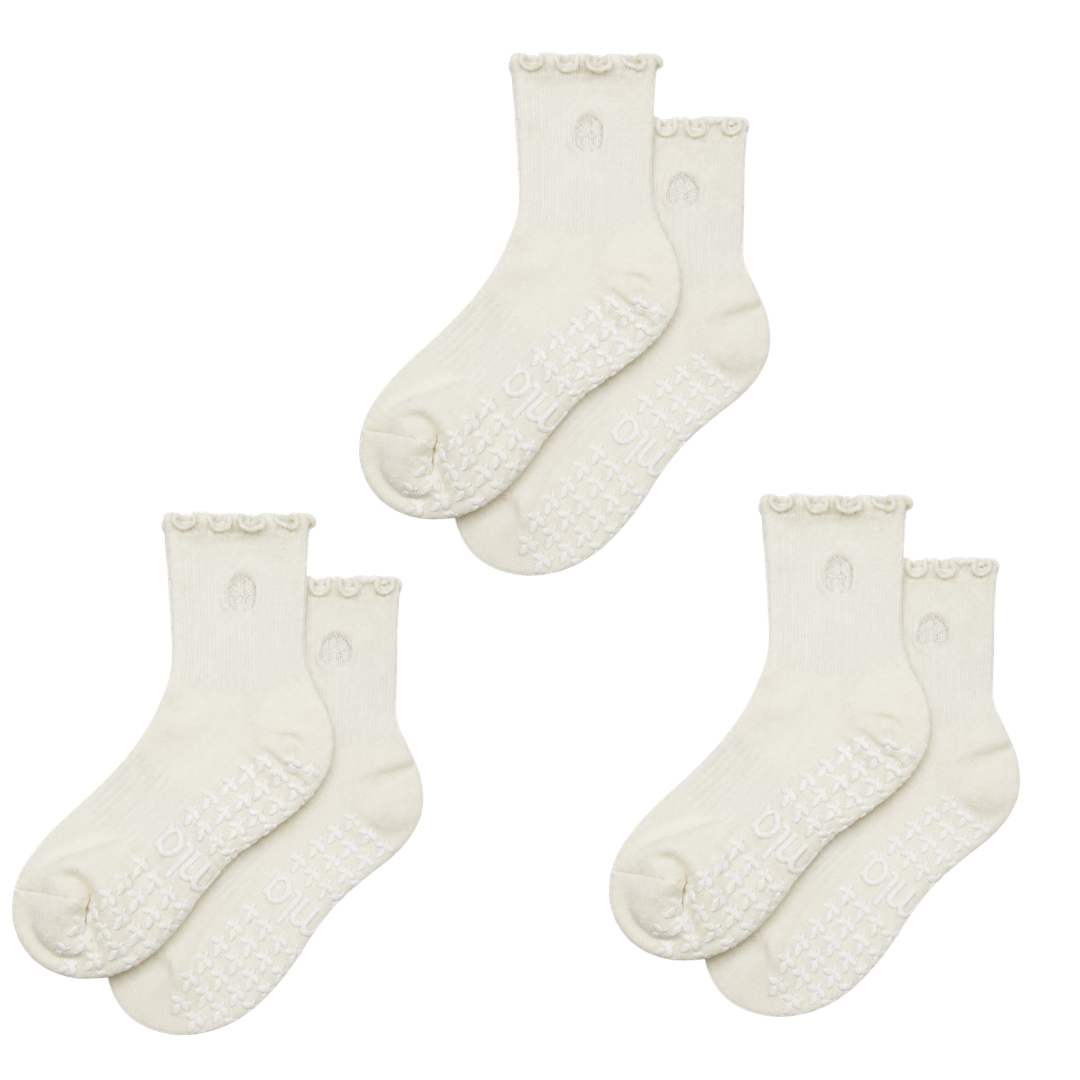 The Oat Milk 3-Pack Grip Sock Bundle