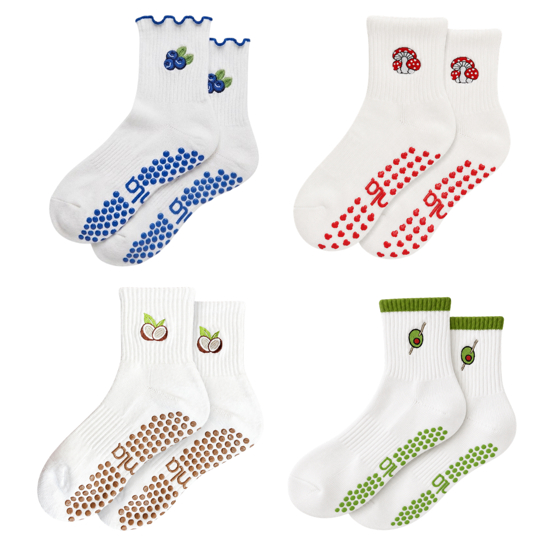 The Fruits &amp; Veggies 4-Pack Grip Sock Bundle