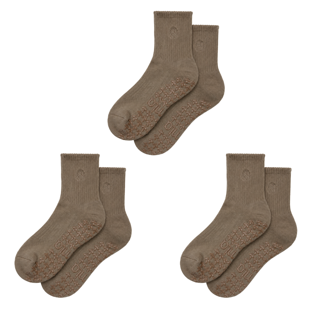 The Mocha 3-Pack Grip Sock Bundle
