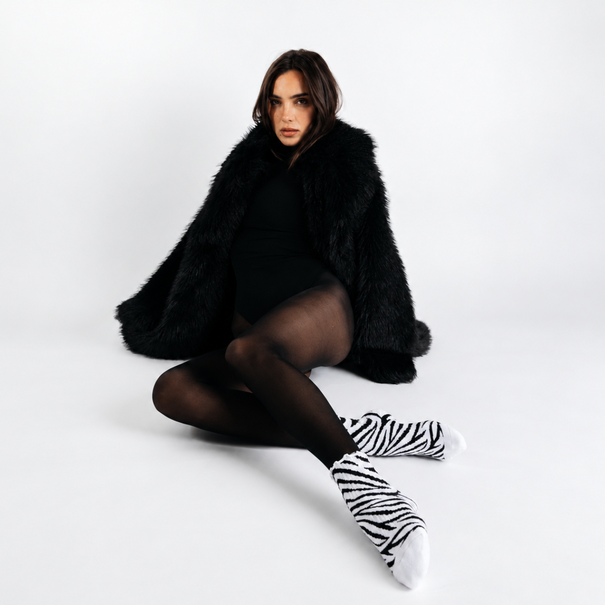 The Zebra Pilates Grip Sock