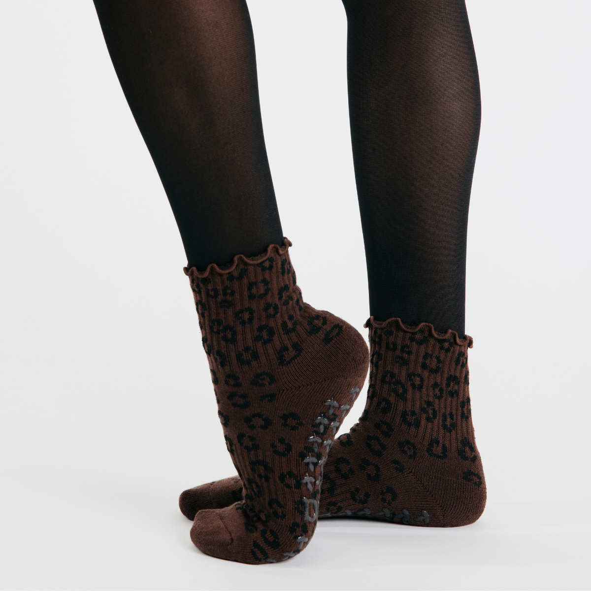 The Leopard Pilates Grip Sock