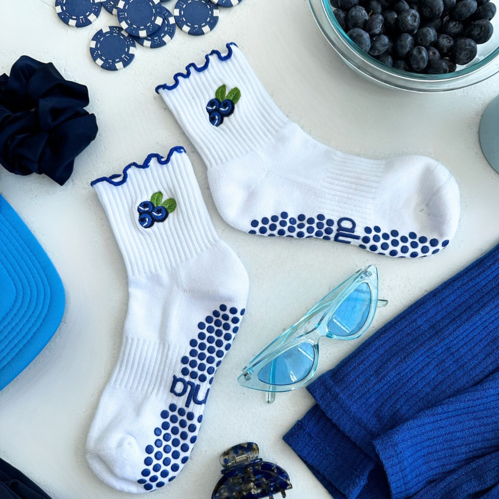 Blueberry Grip Socks | Eat Your Fruits and Veggies Pilates Non
