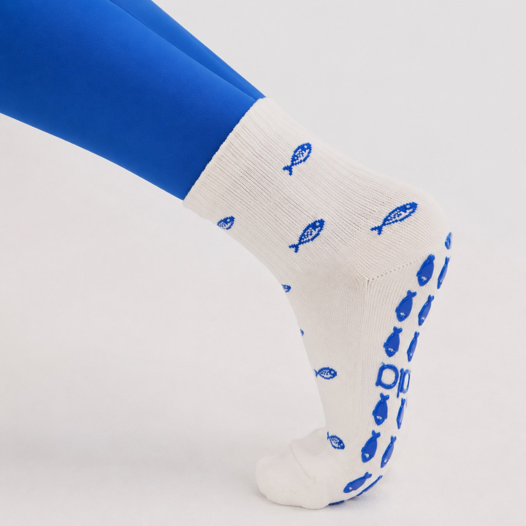The Blue Fish Grip Sock