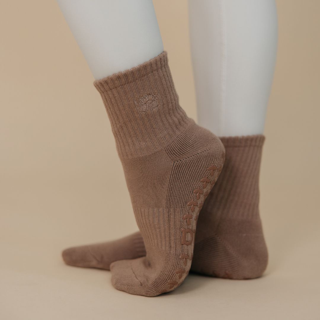 The Mocha 3-Pack Pilates Grip Sock Bundle
