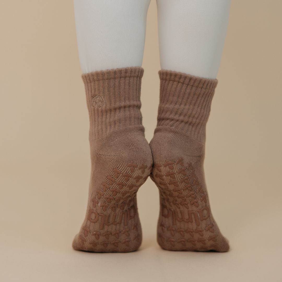 The Mocha 3-Pack Pilates Grip Sock Bundle