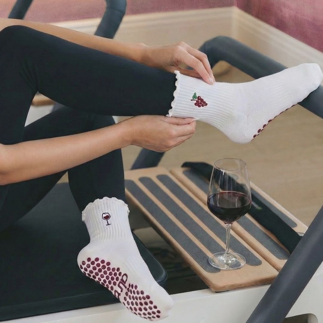 The Cabernet Pilates Grip Sock
