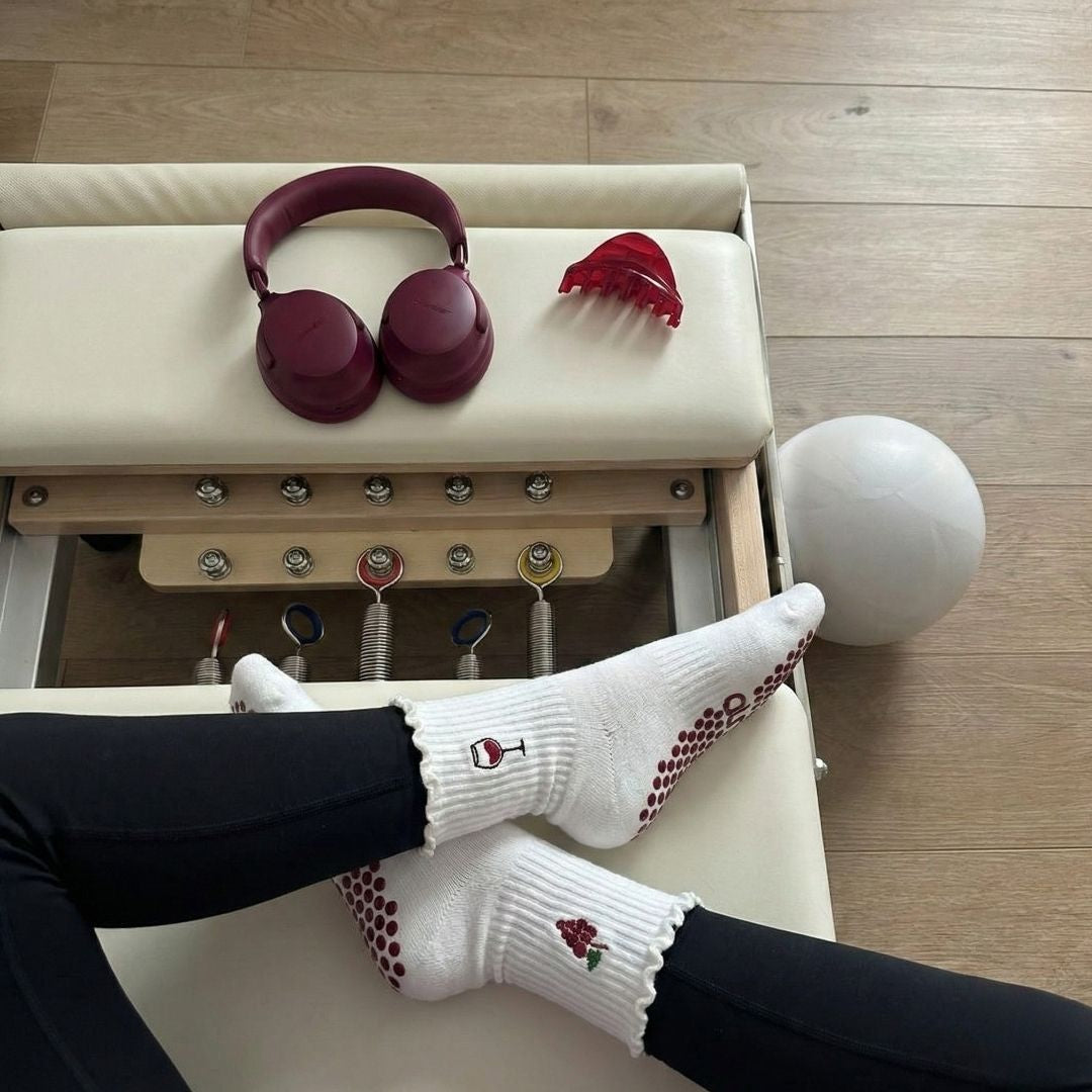 The Cabernet Pilates Grip Sock