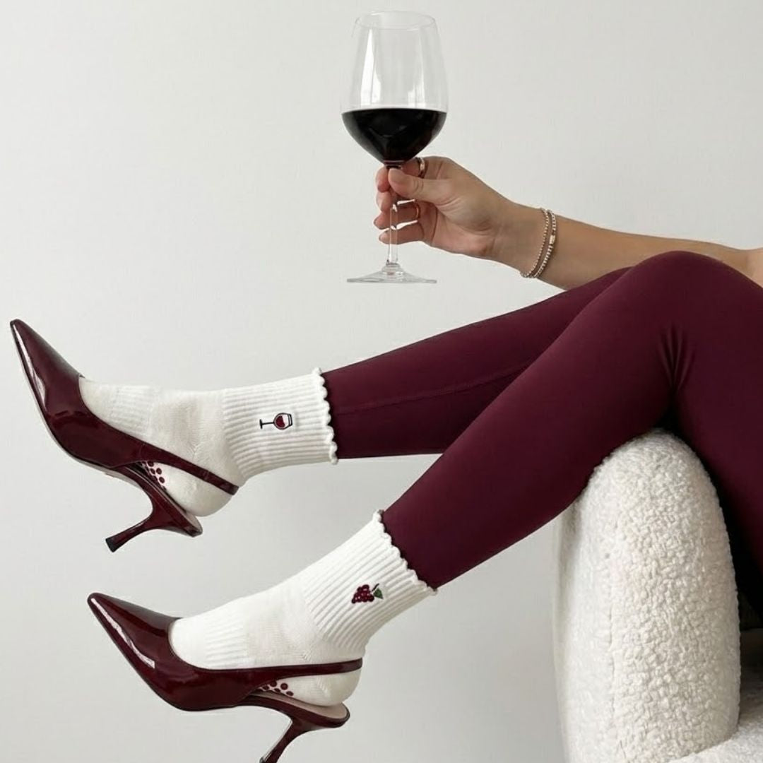 The Cabernet Pilates Grip Sock