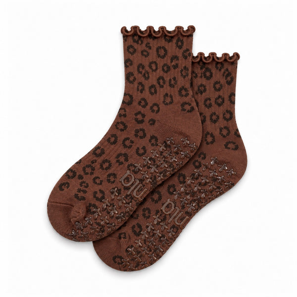 The Leopard Pilates Grip Sock