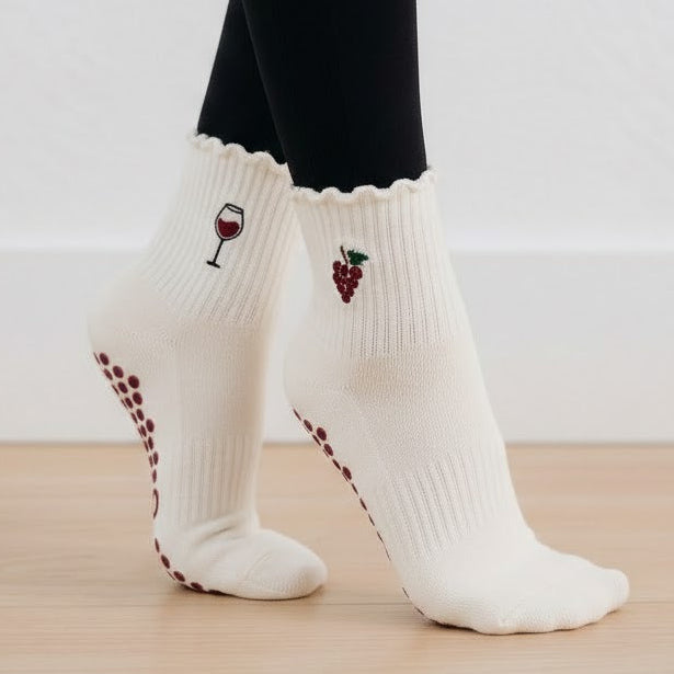 The Cabernet Pilates Grip Sock